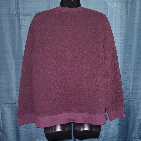 Calvin Klein Burgundy Fleece Sweatshirt - Picture 3 of 4